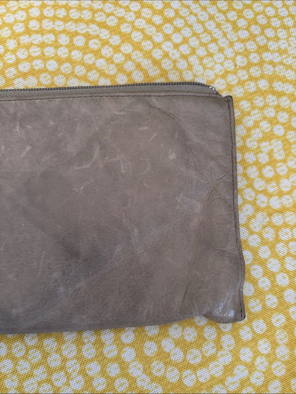 Hobo  Gray Leather Wristlet Clutch